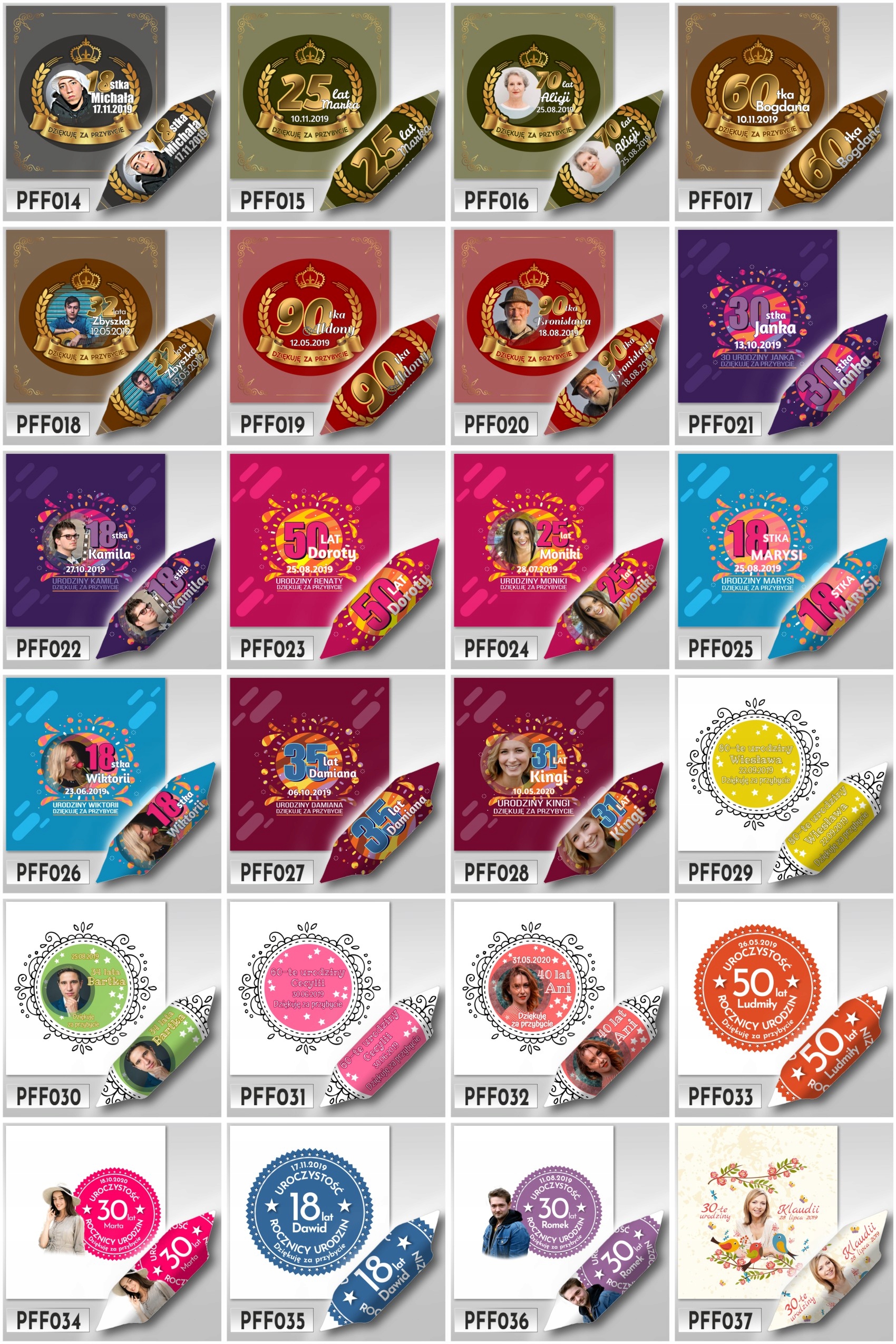 KRÓWKI personalizowane w torebce KRAFT chrzest roczek urodziny ślub MIKOŁAJ Stan opakowania oryginalne