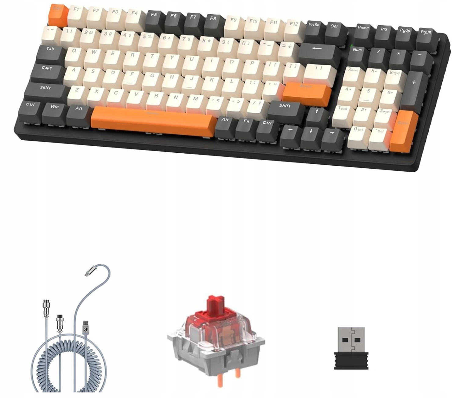 Ziyoulang K6 Mechanická klávesnice 100 Keys plus podložka pod zápěstí