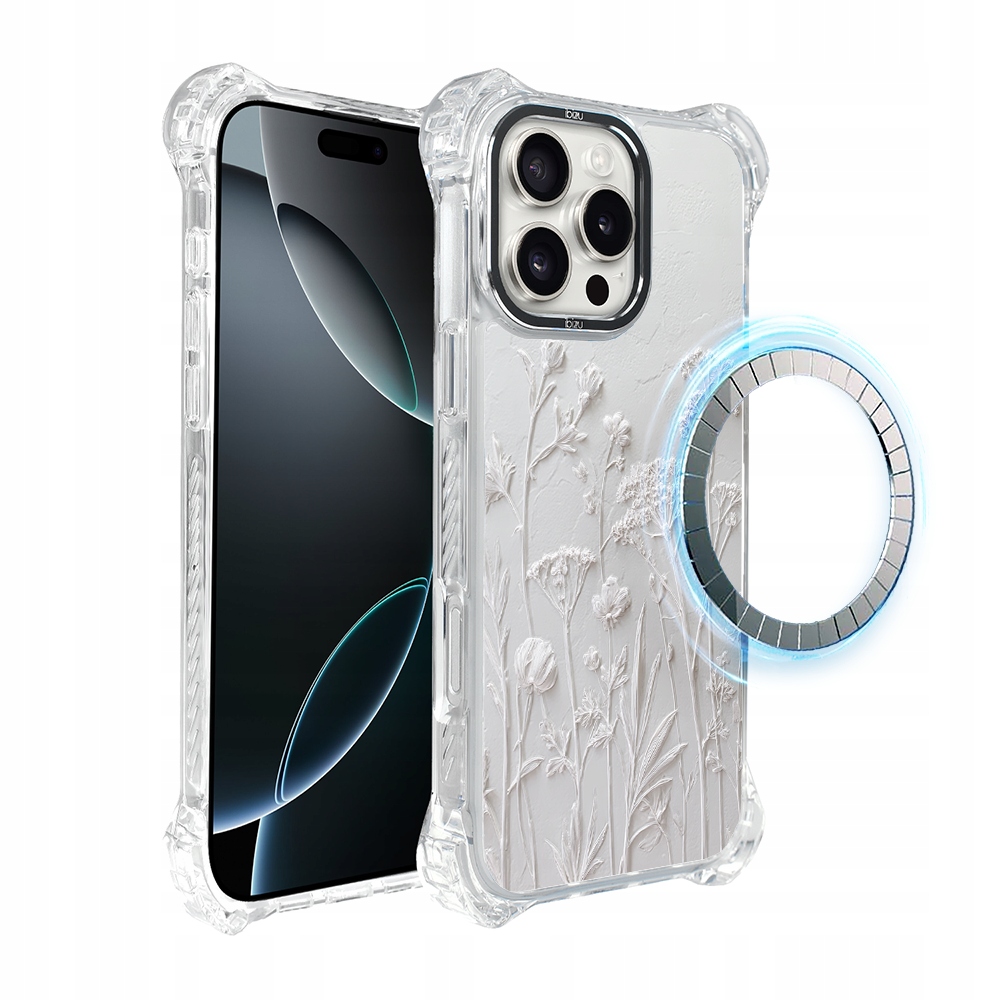 Pouzdro pro iPhone 16 Pro Ibizu DropGuard Ultra s MagSafe, sušené polní květy