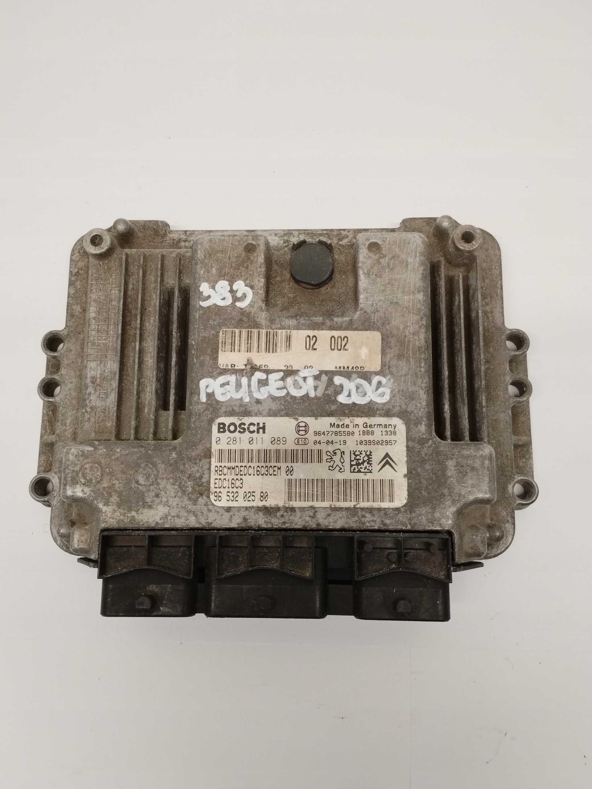computer control unit of the engine Peugeot 206 9653202580