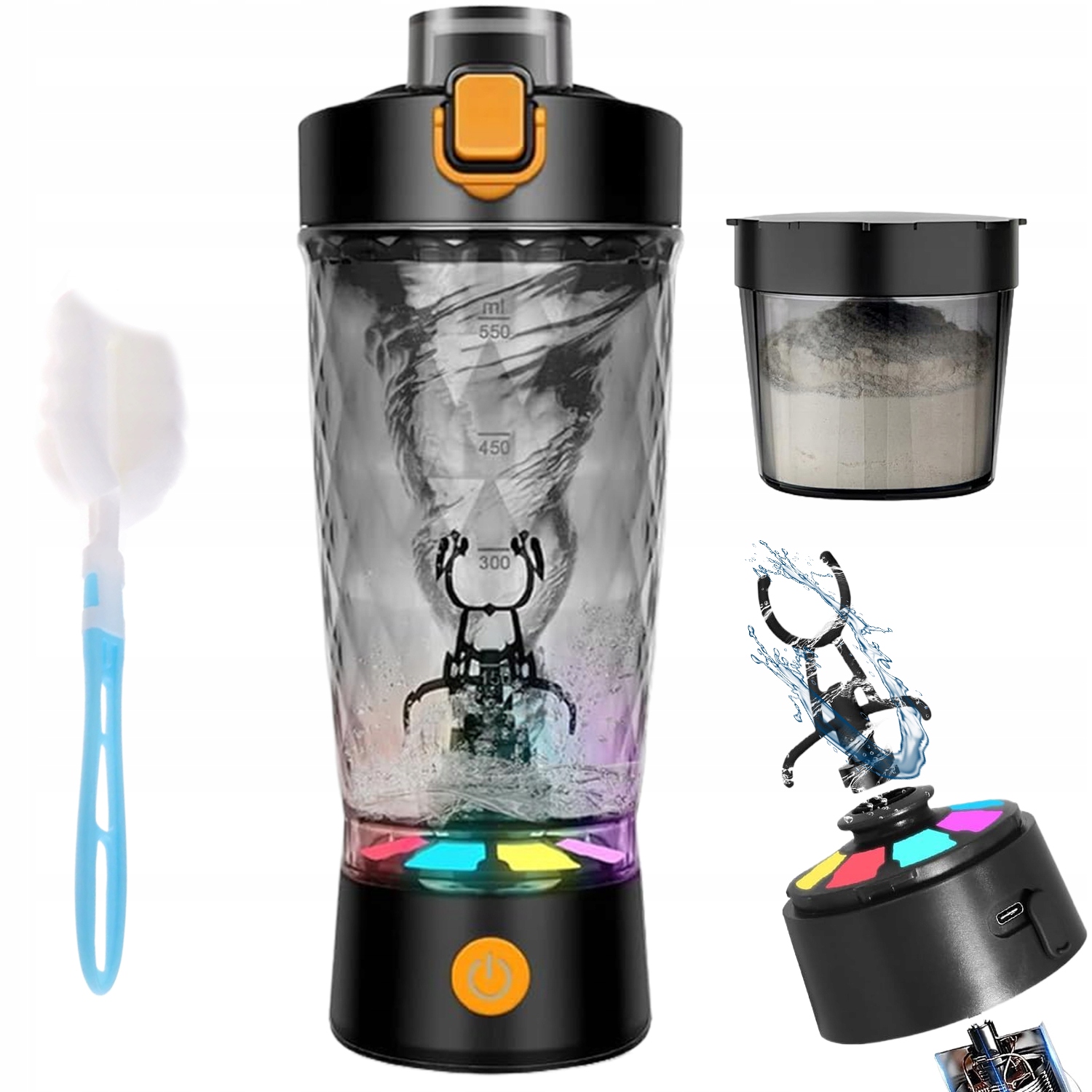Elektryczny Shaker Siłownię Do Odżywek Przenośny 550ML