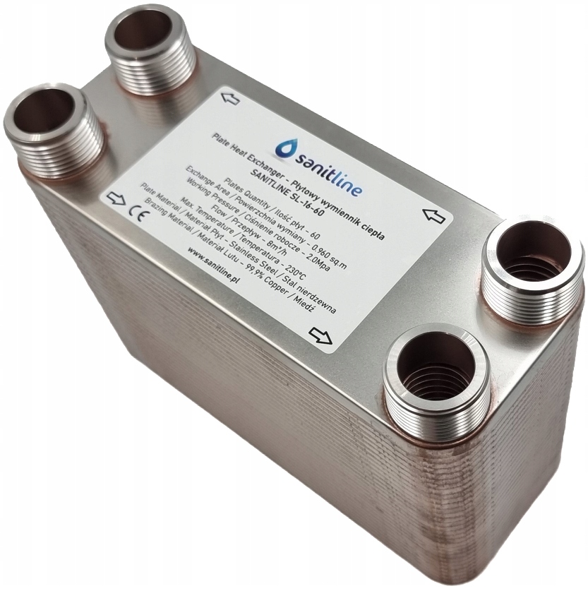 Wymiennik Ciepła Sanitline 60 Płytowy 65kW 4x 1"