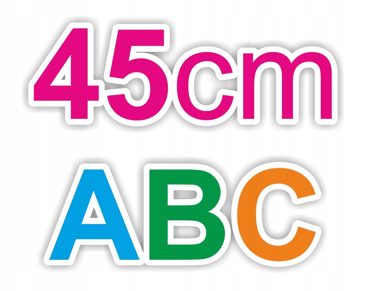 45 cm LITERY CYFRY SAMOPRZYLEPNE NAPISY NAKLEJKI