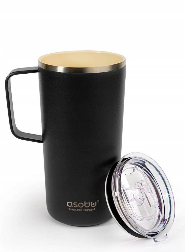 Termohrnek Asobu Tower Black 590ML s keramickým povrchem
