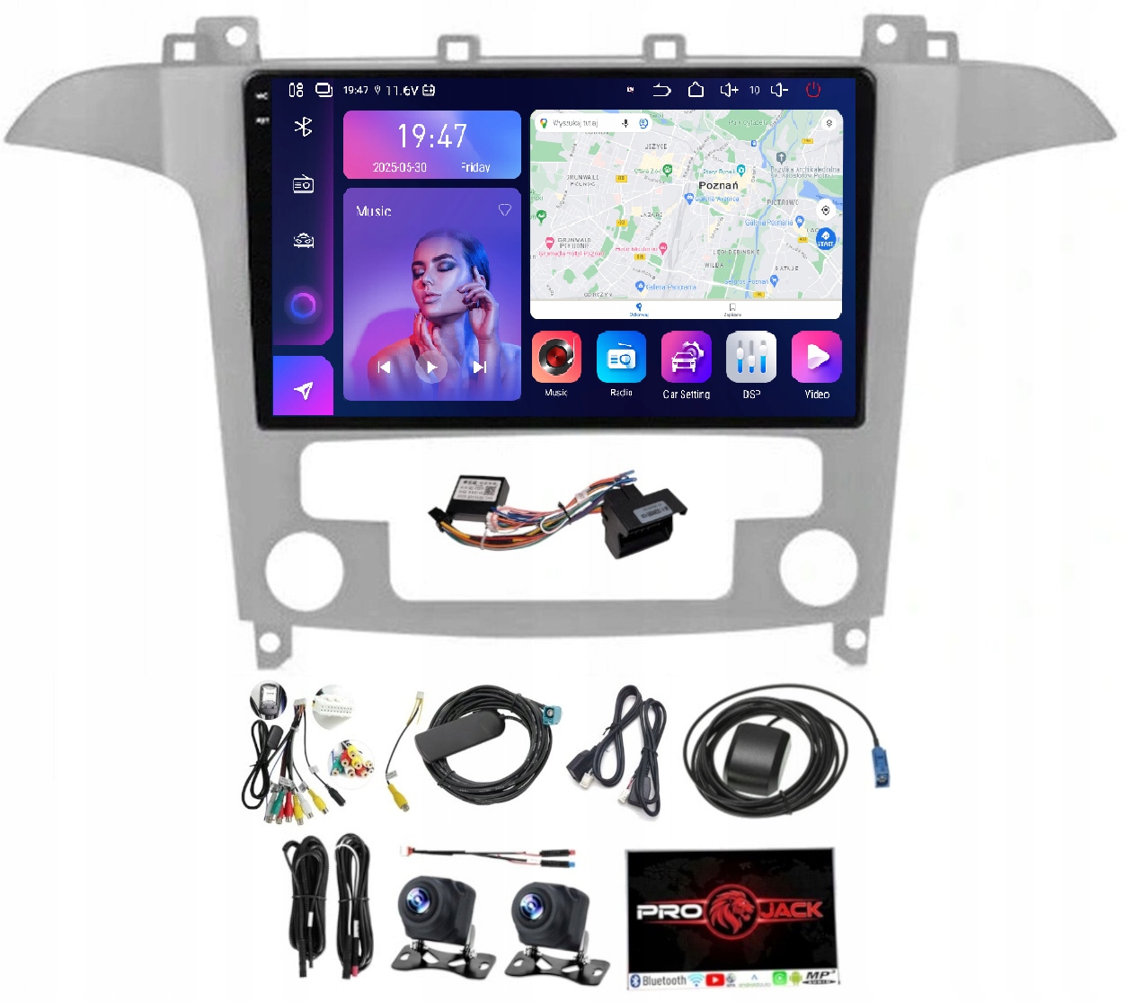 Gps Rádio Android Ford Smax Galaxy 2006-2015 Carplay Wifi 8/256 Gb Sim Modem