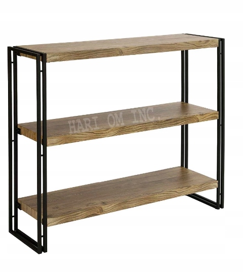 Orleans 3 Regál Knižnica Drevo Mango 80 x 76 x 31 cm Industriálny