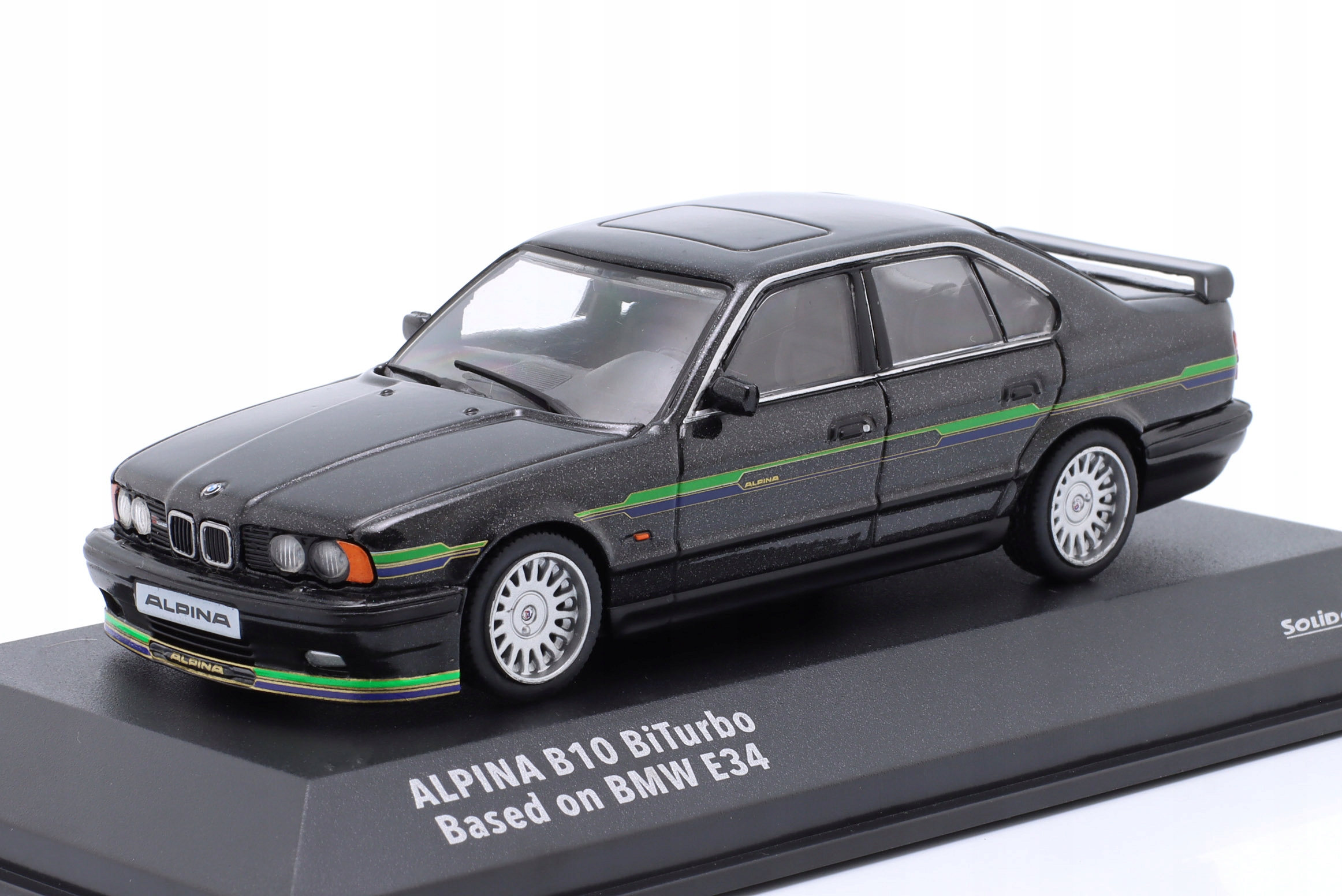 Bmw Alpina B10 BiTurbo (E34) 1994 Black Solido 1:43 1/43 Model Auta
