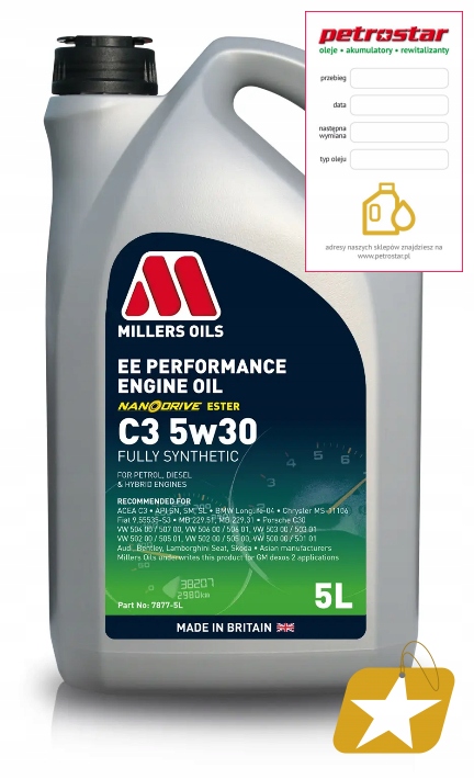 MILLERS EE PERFORMANCE C3 5W30 5L