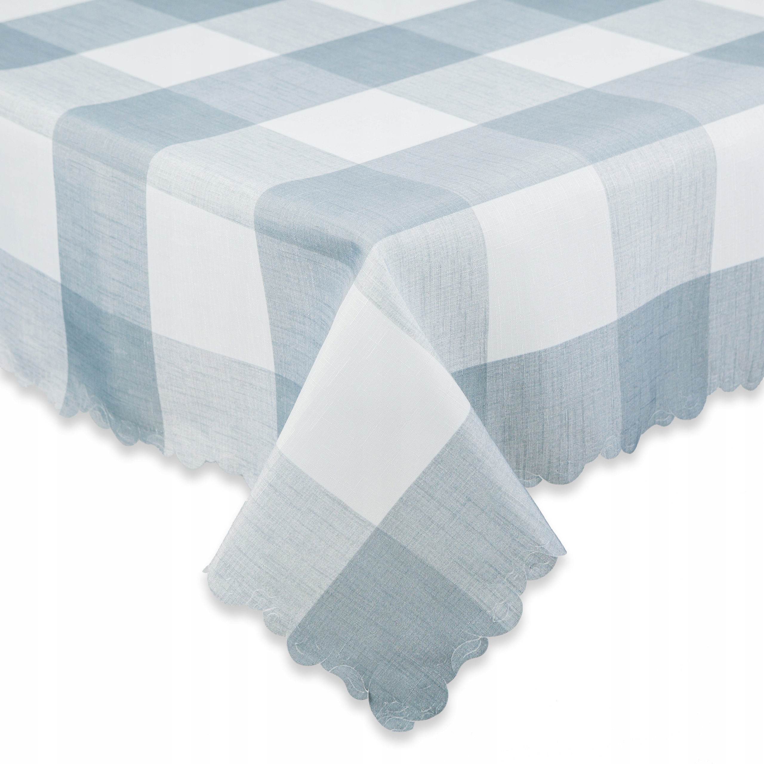 

Obrus W Kratę Kratkę Szary 120x250 Bieżnik Na Stół