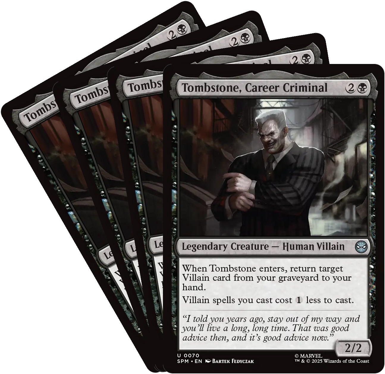 [mtg] Playset: 4x Tombstone, Career Criminal (spm)