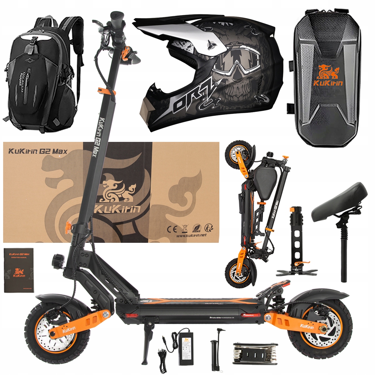 Kukirin G2 Max Skládací elektrické vozidlo 1200W 48V 20Ah 55KM/H Pl Dárek