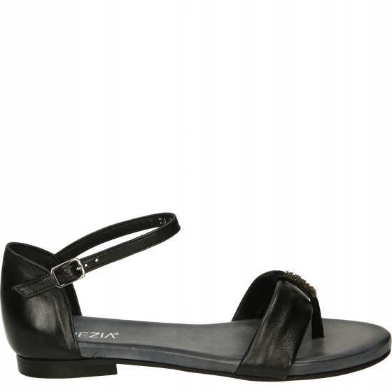 

Sandały Z Skóry Owczej Venezia 20-096 Black R.39