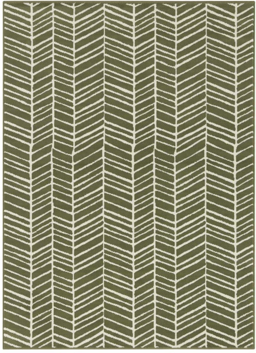 Moderný krémový zelený koberec do obývačky s mäkkým krátkym vlasom 180x260