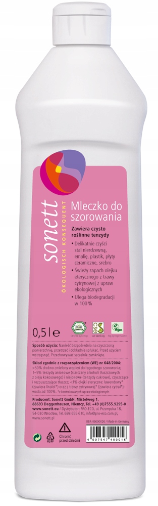 

Eko Sonett - Mleczko do szorowania 500ml