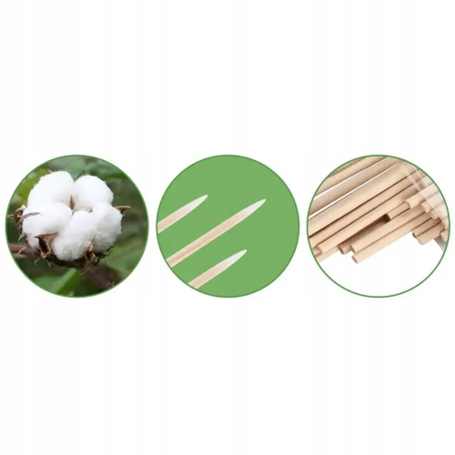 DREWNIANE PATYCZKI KOSMETYCZNE Z BAWEŁNĄ 100 SZTUK EAN (GTIN) 3322832927629