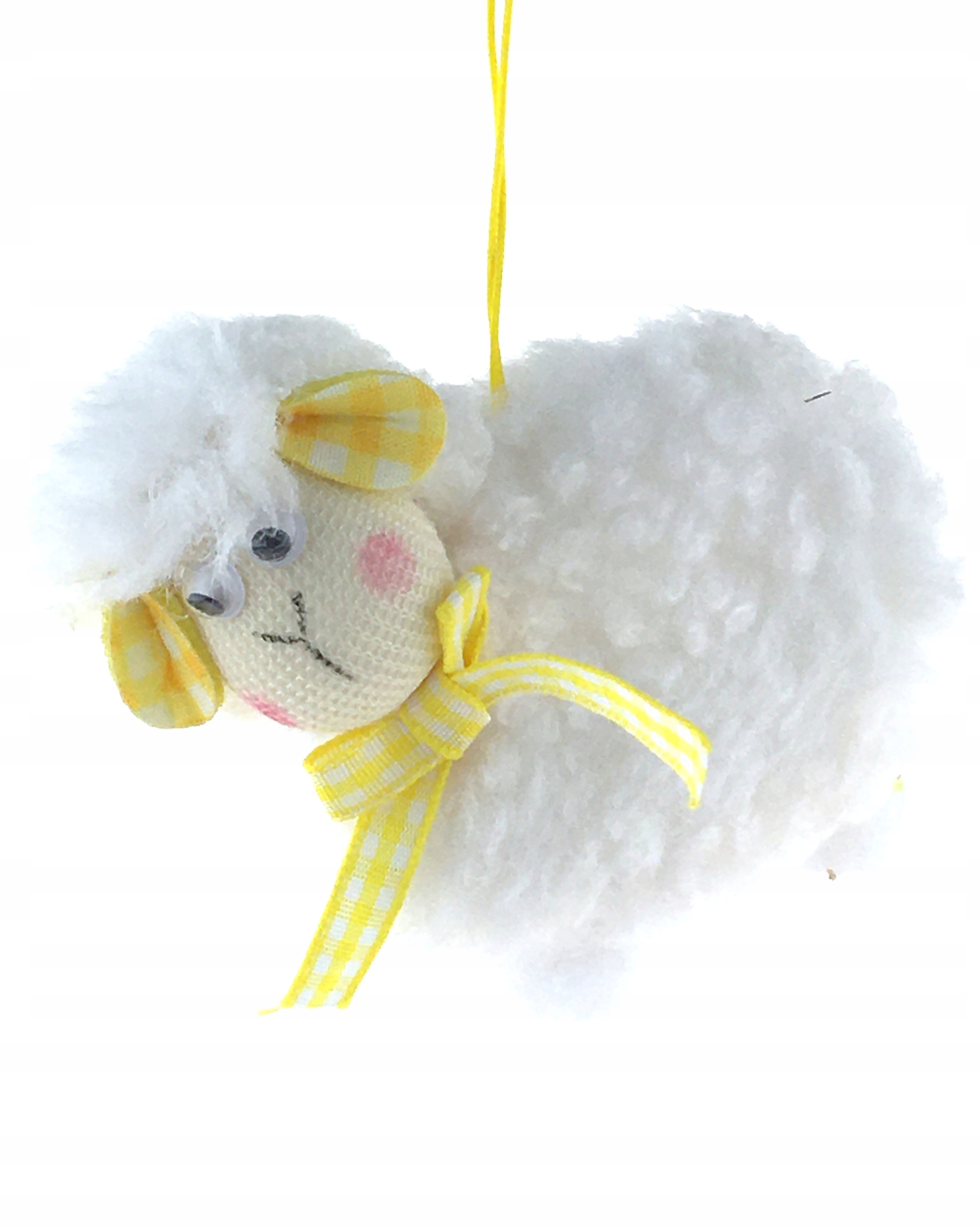 BARANEK BIAŁY OWIECZKA FUTERKO 9 cm ZAWIESZKA DO STROIKA I KOSZYCZKA