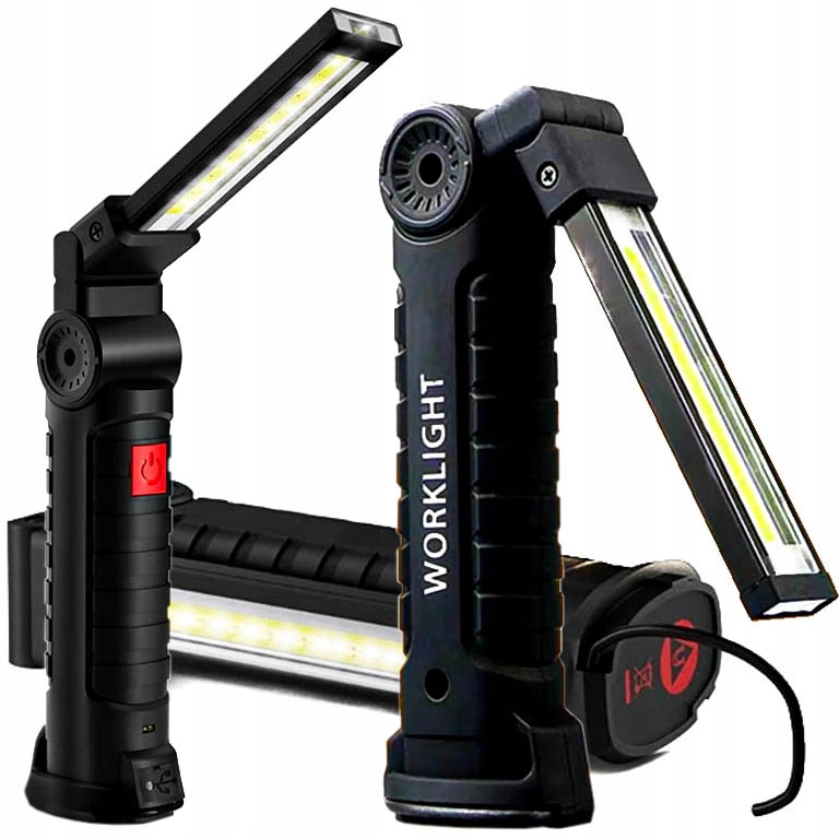 DUŻA LAMPA LATARKA WARSZTATOWA LED COB MAGNES USB