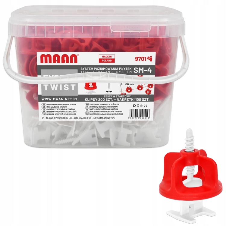 Systém vyrovnávání dlaždic Twist 1 mm 200 100 kusů