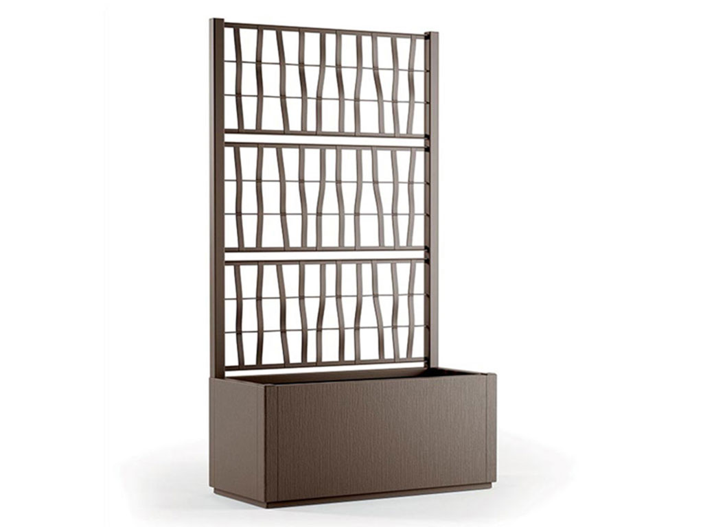 Kvetináč, vyvýšený záhon Stefanplast Ethica 80 svetlo hnedá, s mriežkou