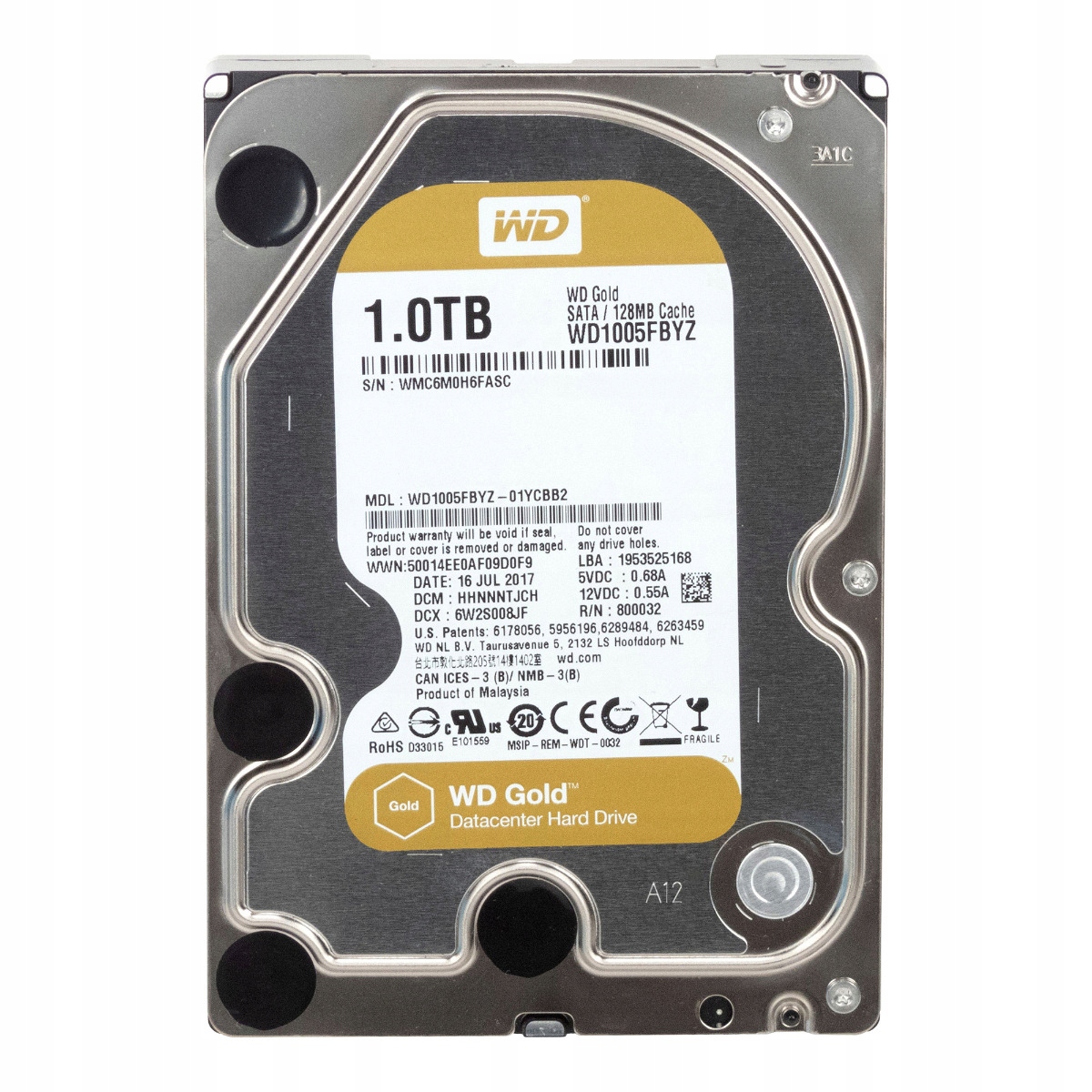 Wd 1TB Gold 7.2K 128MB Sata III 3.5'' WD1005FBYZ