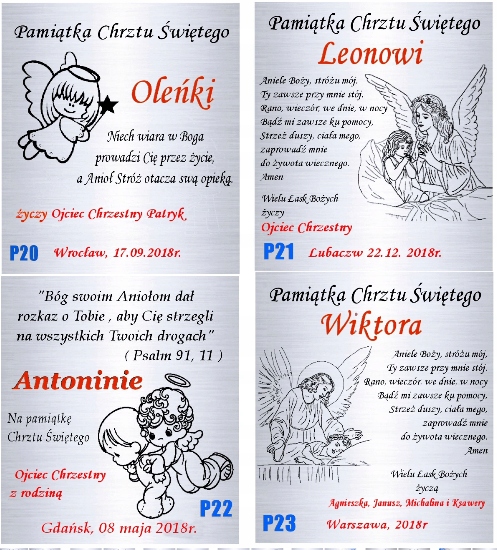 Łańcuszek Srebrny 925 Medalik Aniołek Grawer Okazja chrzest/komunia