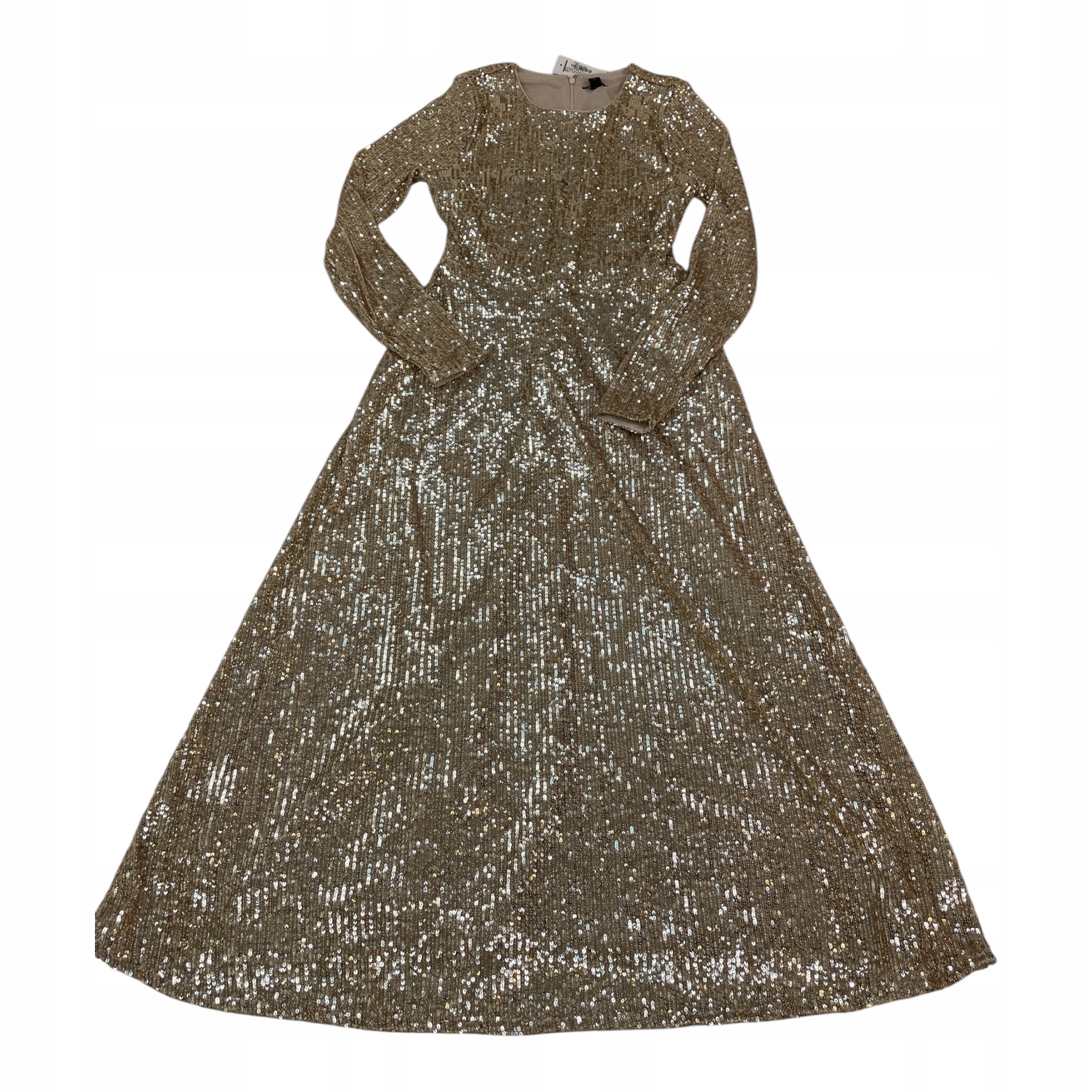 Dlouhé zlaté flitrované večerní Šaty Ann Taylor Xs