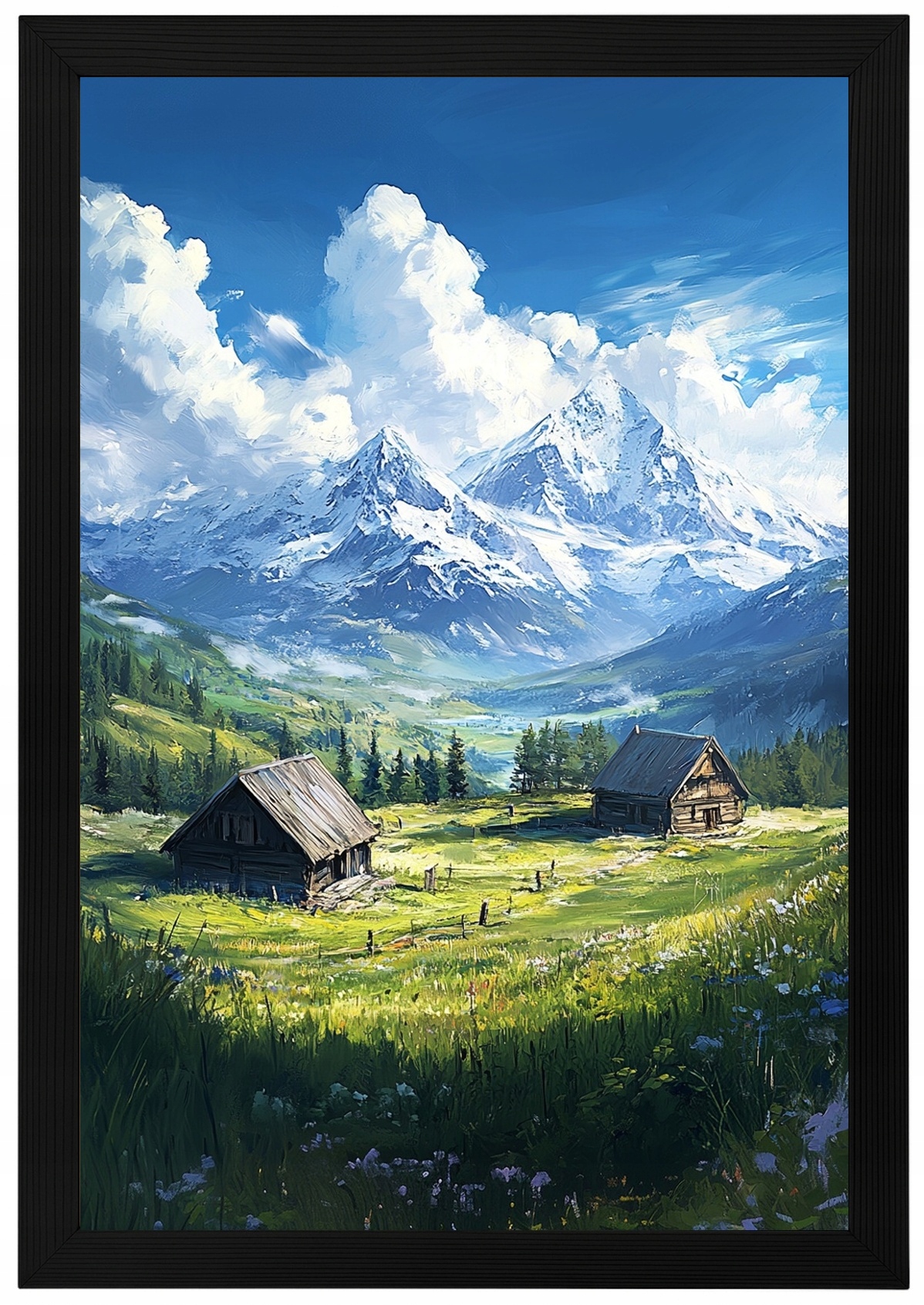 Plakát Rámeček Dřevo Polsko Hory Tatry Polana Louka Hala Dolina 40x60