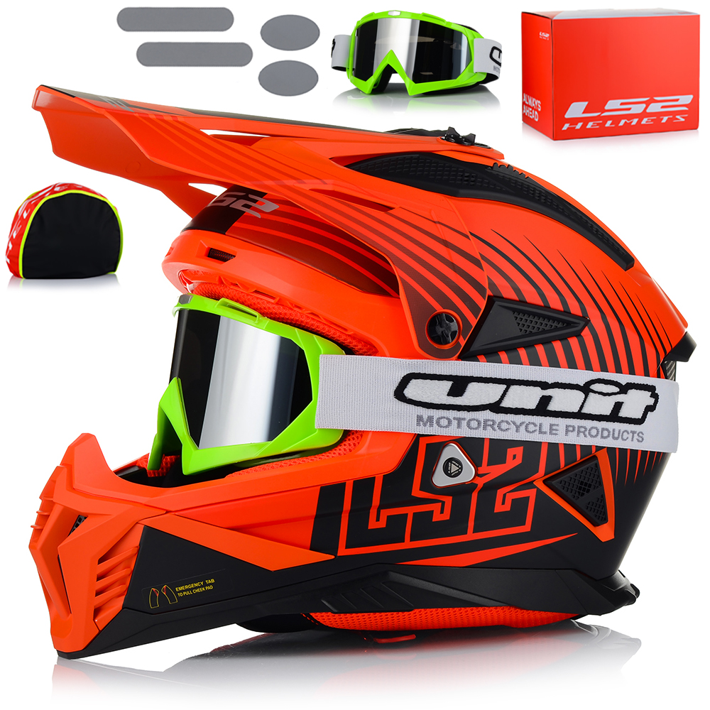 Motocyklová Prilba LS2 MX708 Fast II Duck Fluo Ľahká Enduro Cross Atv Okuliare