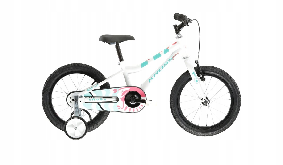 Rower Kross Mini 3.0 16" biały seledyn-koral połysk KRMN3Z16X10W005101