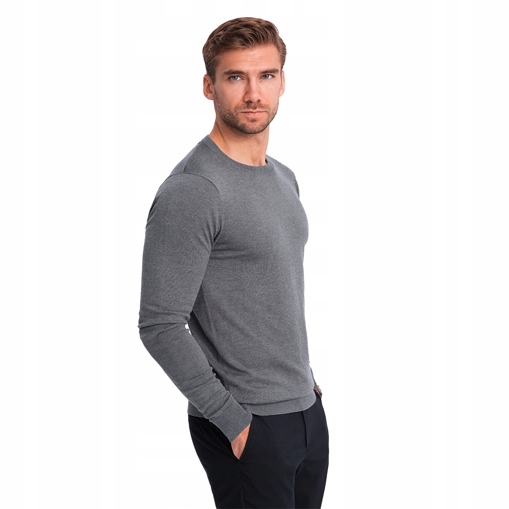 Klasický pánský svetr šedý, pohodlný, elegantní Ombre V1 OM-SWBS-0106 vel. XXL