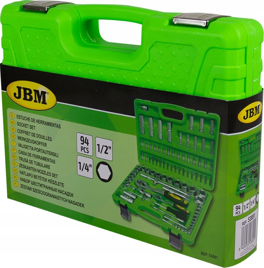 94 Narzędzia 1/4"+1/2" JBM Liczba elementów w zestawie 94