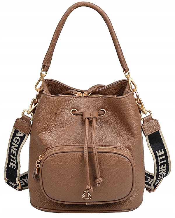 LuluCastagnette TOREBKA damska LISTONOSZKA miś WOREK BRĄZOWY