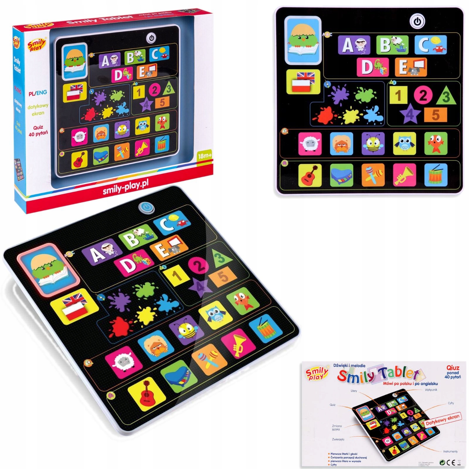

Tablet Edukacyjny Dotykowy 2 Języki Pl/en Quizy