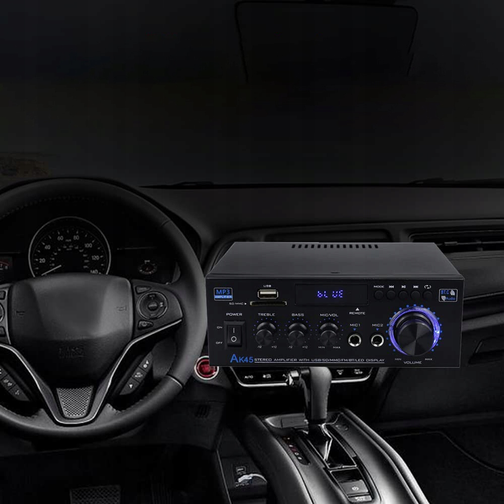 HIFI STEREO AMPLIFIER CYFROWY 40W+40W BLUETOOTH 5.0 MINI AUDIO PLAYER AK45 Komunikacja Bluetooth