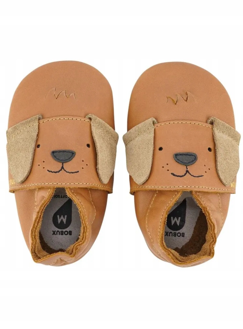 Skórzane Kapcie Bobux Soft Sole Little Pup Caramel M 18-19