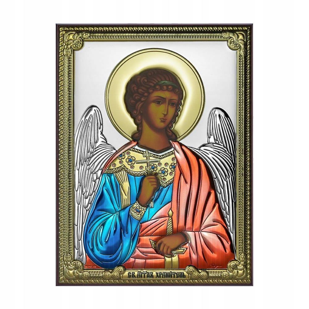 Strieborný obraz Ikona Anjel strážny 31247D