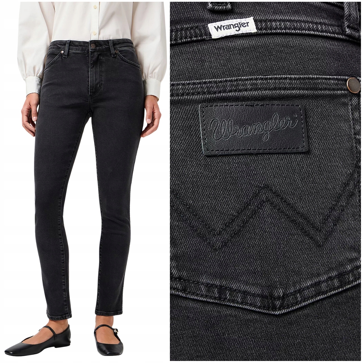 Wrangler Sienna Sultry Blackout dámské džínové kalhoty úzké nohavice 7/8 W32 L30