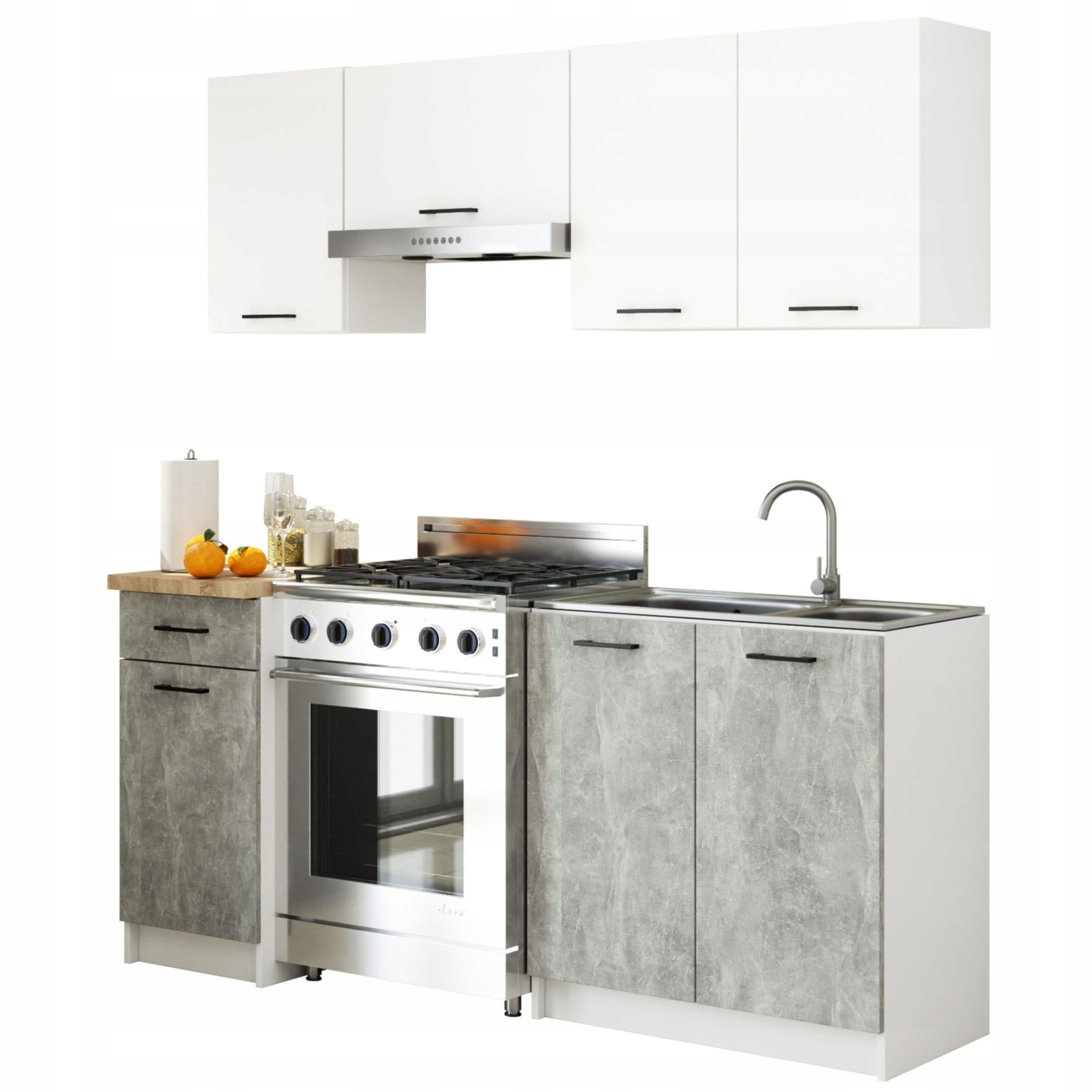 Meble Kuchenne Zestaw Oliwia 1.8M Biały-beton, Akord Furniture Factory, Skz