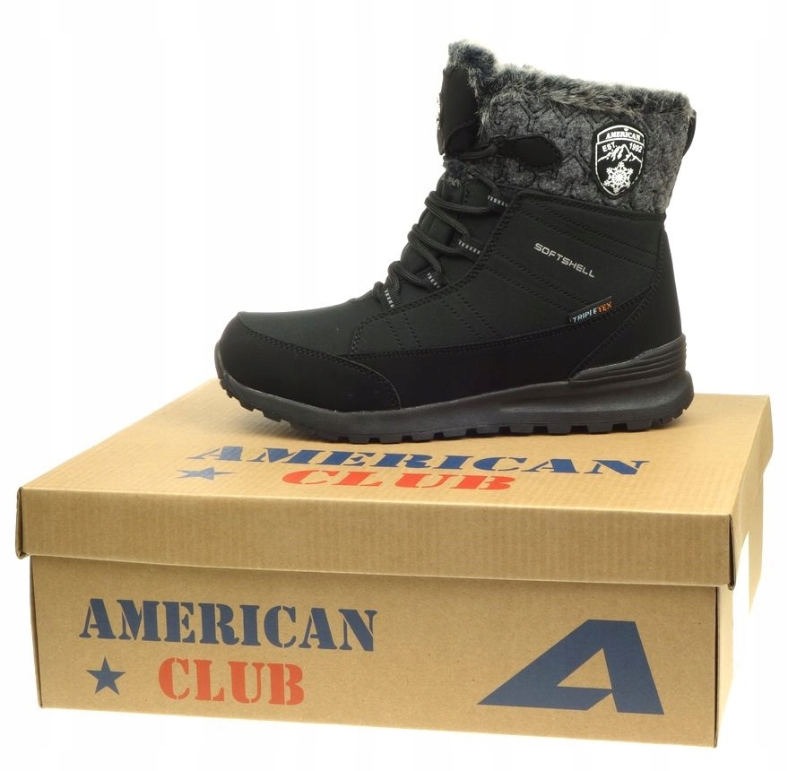 Śniegowce Damskie AMERICAN CLUB Botki Buty Zimowe SN25 SOFTSHELL Suwak 40 Marka American Club