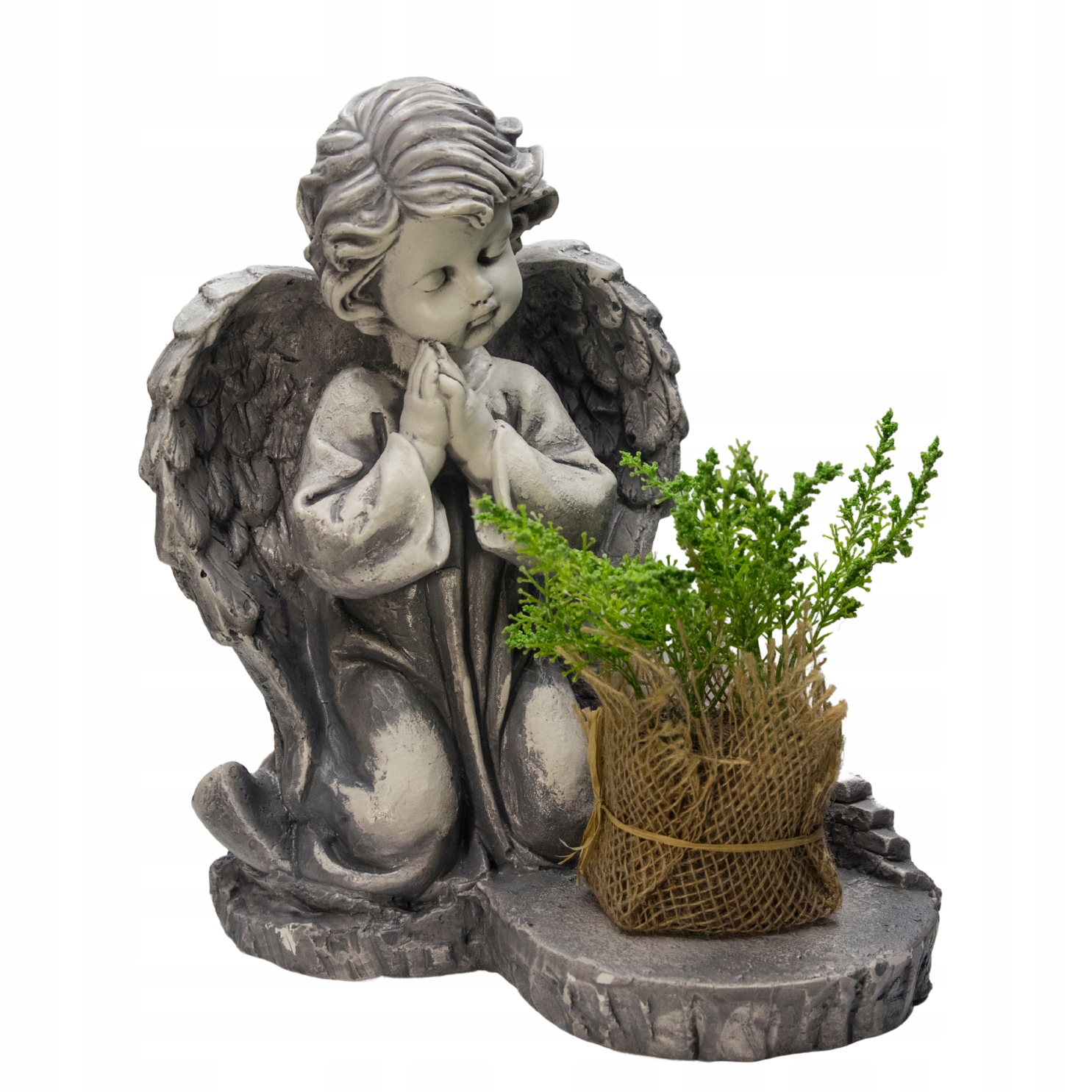 OZDOBA GIPSOWA ANIOŁ DUŻA FIGURKA NAGROBNA NA GRÓB