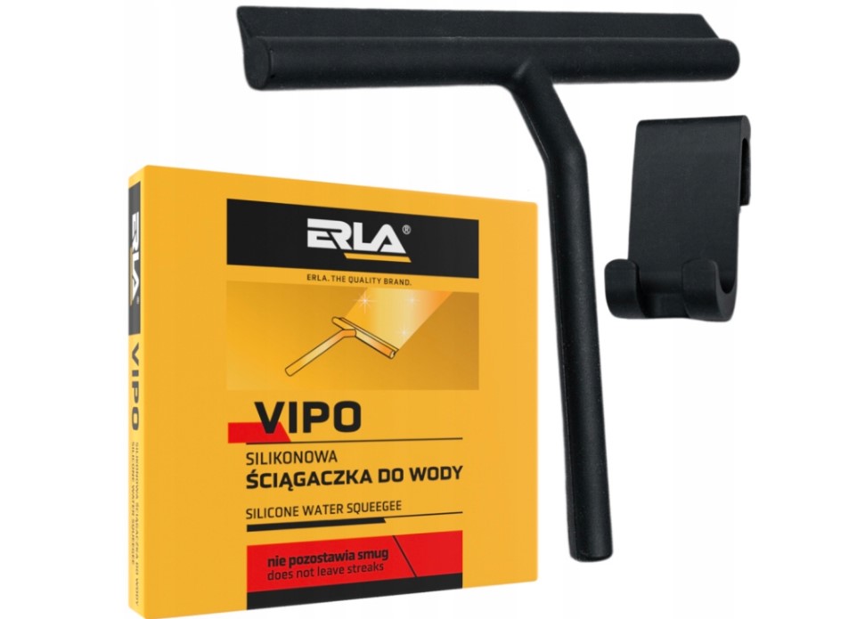 Ściągaczka do wody szyb kabiny prysznicowej ERLA Vipo silikonowa z uchwytem