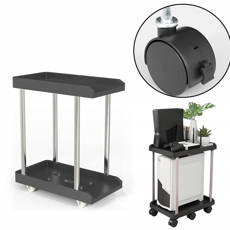 Mobilna Podstawka Stolik Półka pod Komputer Pc i Drukarkę z Kołami