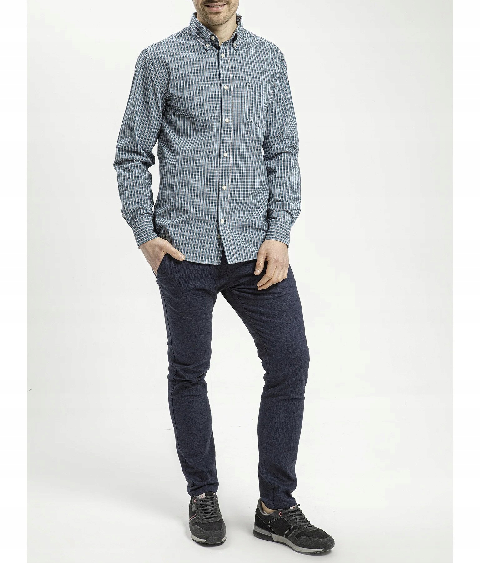 Crossjeans Pánská kostkovaná košile bavlna 35565-467 Blue Green M