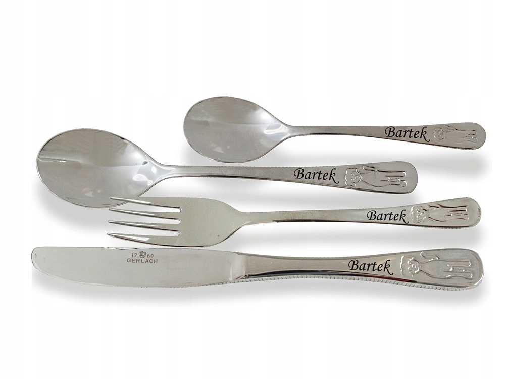 Sztućce Prezent dla Dziecka Na Chrzest Roczek Urodziny Gerlach Grawer Marka Gerlach