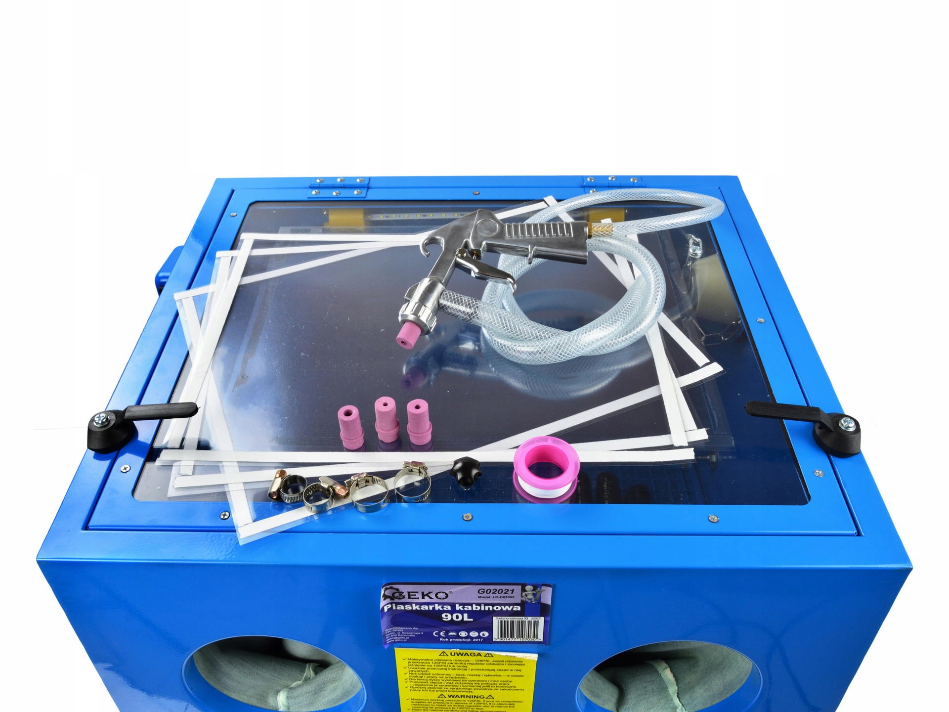 Piaskarka Kabinowa Stacjonarna warsztatowa KOMOROWA 90L do piaskowania DYSZ