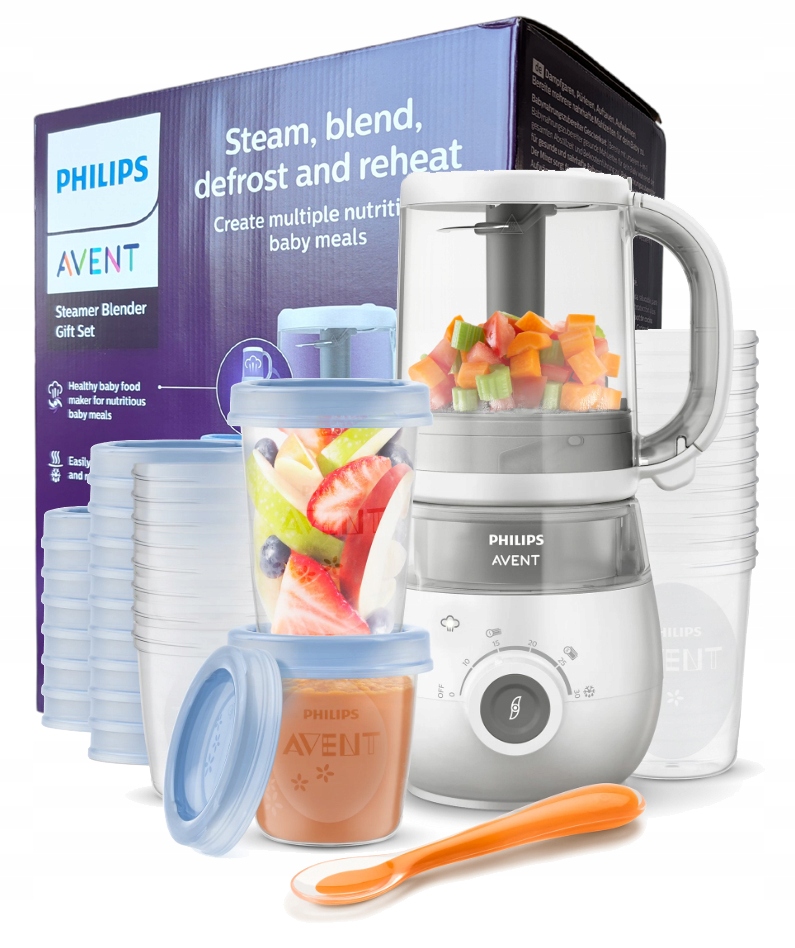 XXL Sada Philips Avent SCF883/20 Parní Mixér 4V1 20 Hrnků 180/240 ml