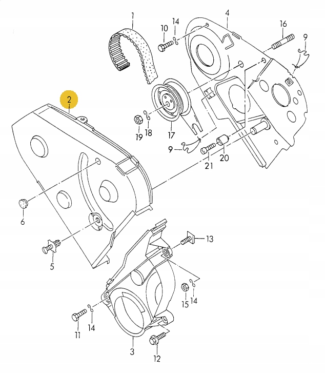 OSŁONA ROZRZĄDU PASKA ZĘBATEGO VW 1,9 TD Producent części Volkswagen OE