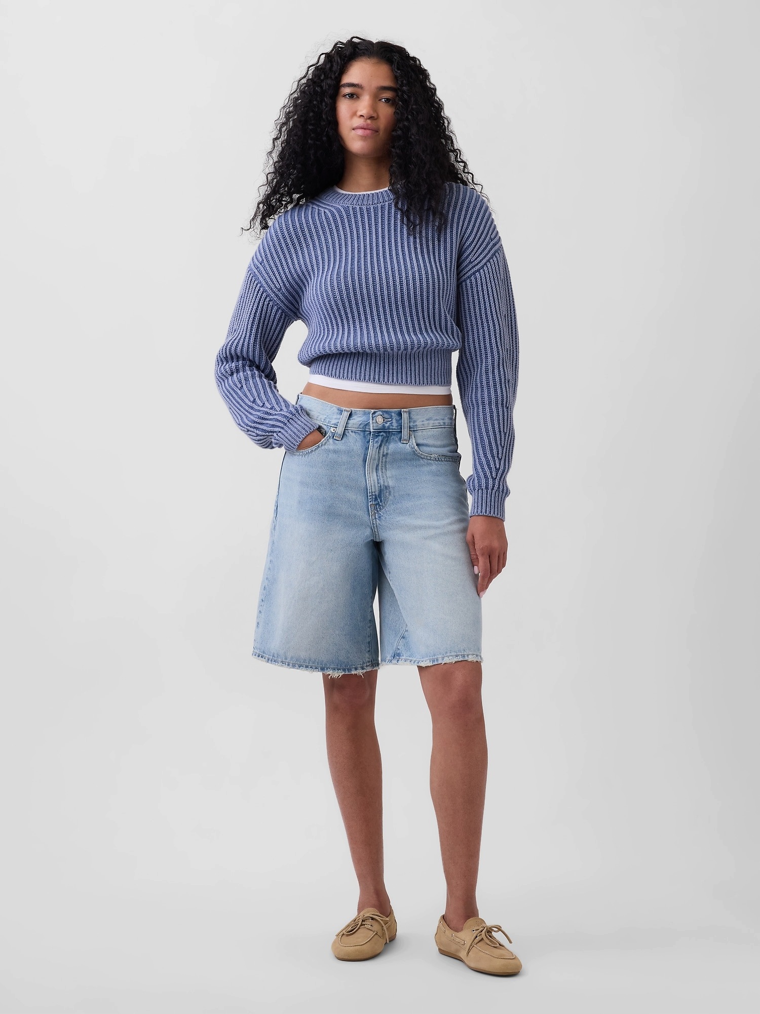 Gap Džínové kraťasy Mid Rise Longline