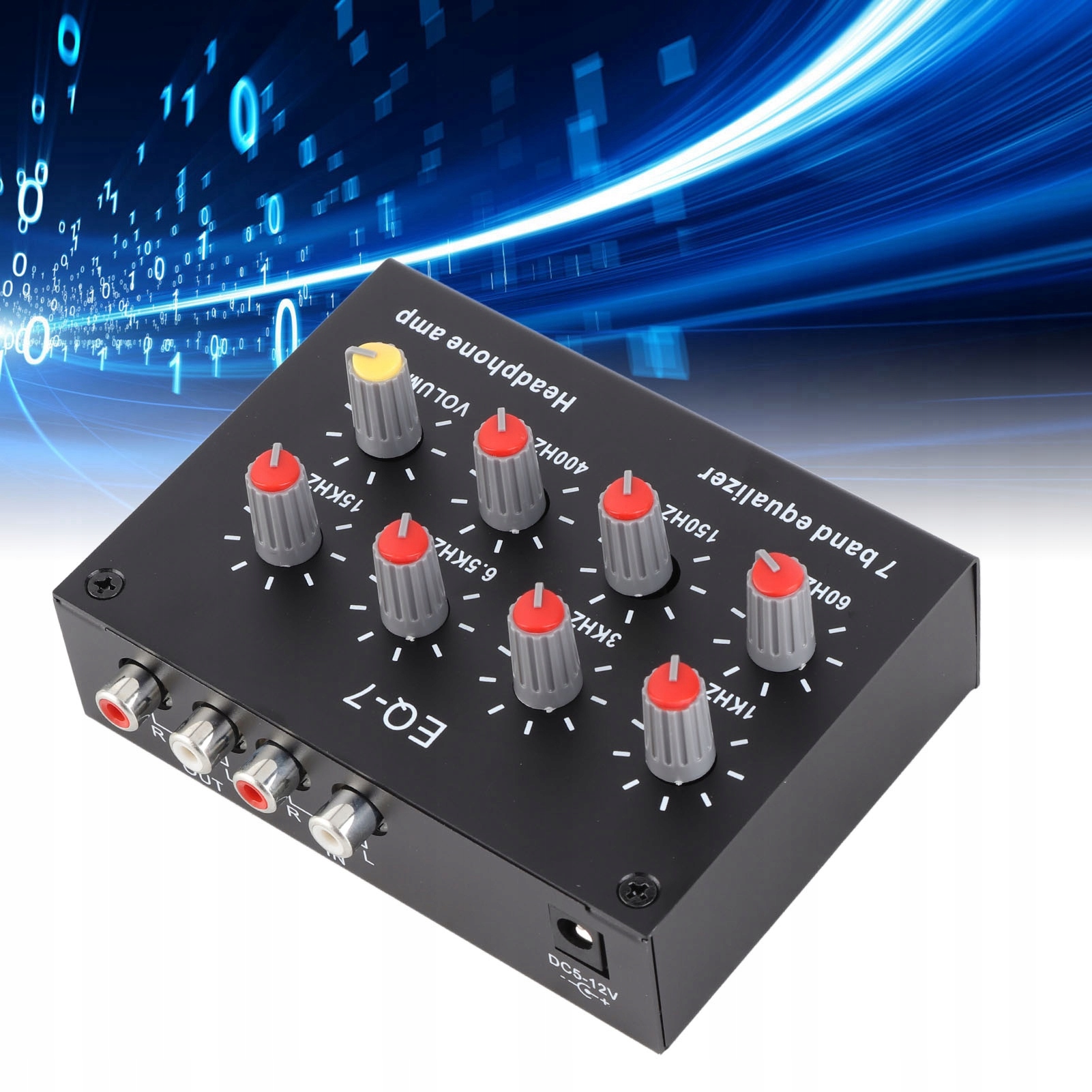 7PÁSMOVÝ Ekvalizér Zvuku S Výstupem/vstupem Rca, Zesilovač Audio Signálu