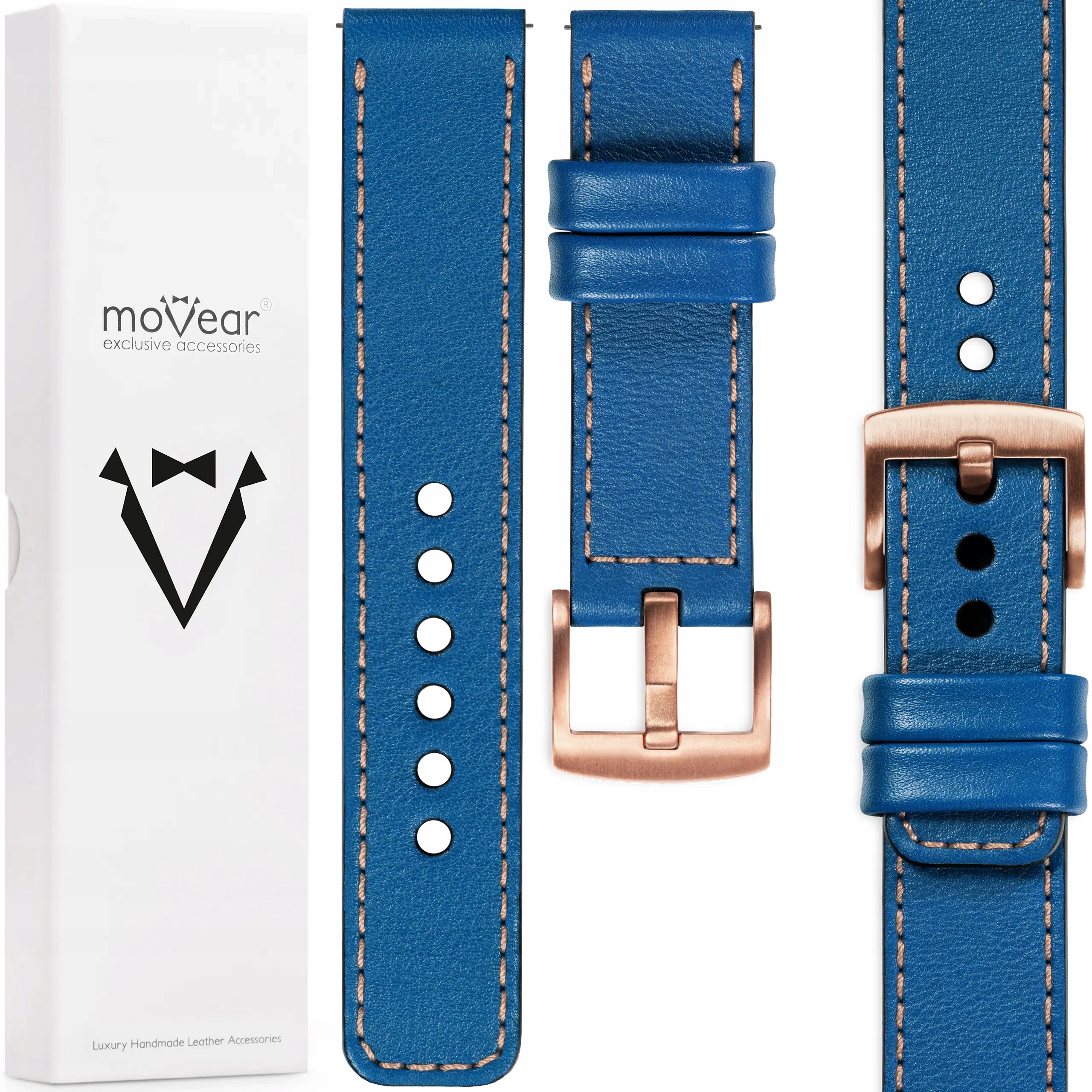 Pásek 26 mm pro prémiové kožené hodinky, stylový, ručně vyrobený Movear